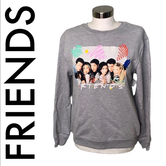 FRIENDS Tops - ✅FRIENDS NWT GRAY CREW NECK LONG SLEEVE GRAPHIC SWEATSHIRT SIZE SMALL